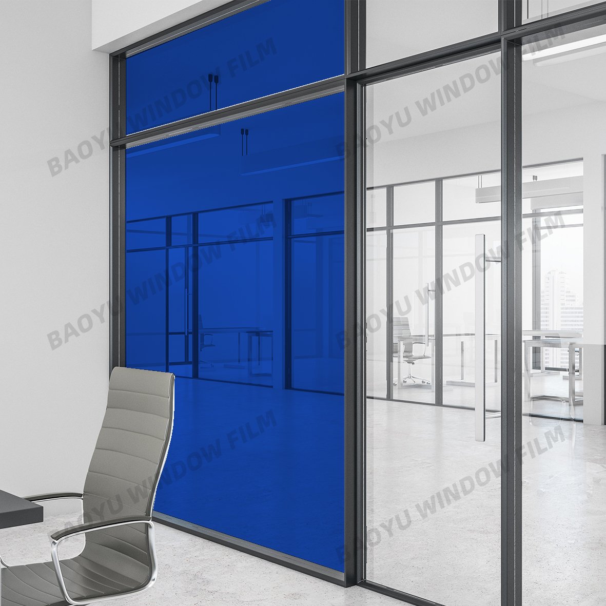 Block UV glass Beautiful Decorative film colorful transparent color film Sky Blue home office