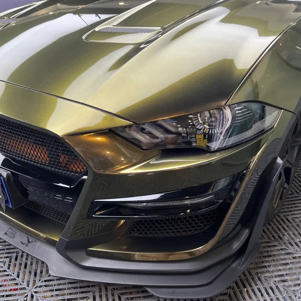 WRAPMASTER 1.52*17m PET Ghost Midnight Gold Color Shift PVC Full Body Vinyl Wrap Car Films Car Sticker