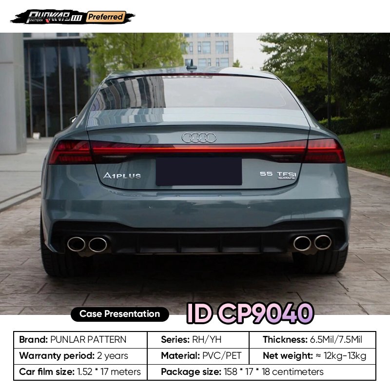 Factory Original Color Cyan Car Wrap Vinyl PET High-Gloss PVC Film 1.52CM Car Stickers Waterproof Color-Changing Film