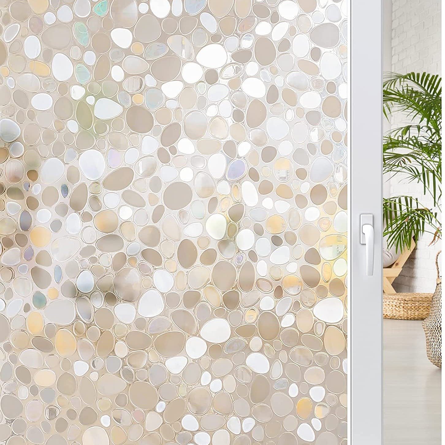 19.7 in.W*25.4 in.L Glitter Frosted Glass Sticker 122CM Decorative Glass Films PVC Frosted and Sparkle Films 50cm*1m