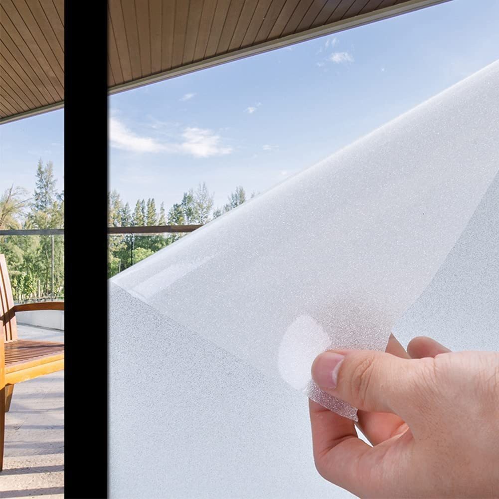 19.7 in.W*25.4 in.L Glitter Frosted Glass Sticker 122CM Decorative Glass Films PVC Frosted and Sparkle Films 50cm*1m