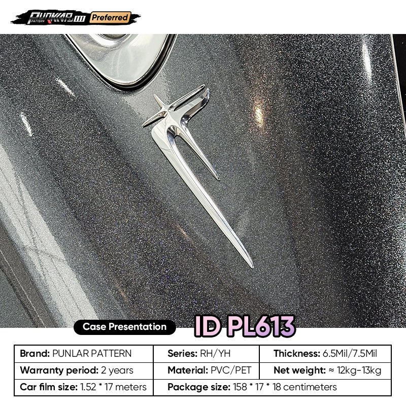 Customizable OEM Diamond Pearl Black Car Wrap Vinyl PET High-Gloss PVC Film 1.52Wide Car Stickers Waterproof Color-Changing Film