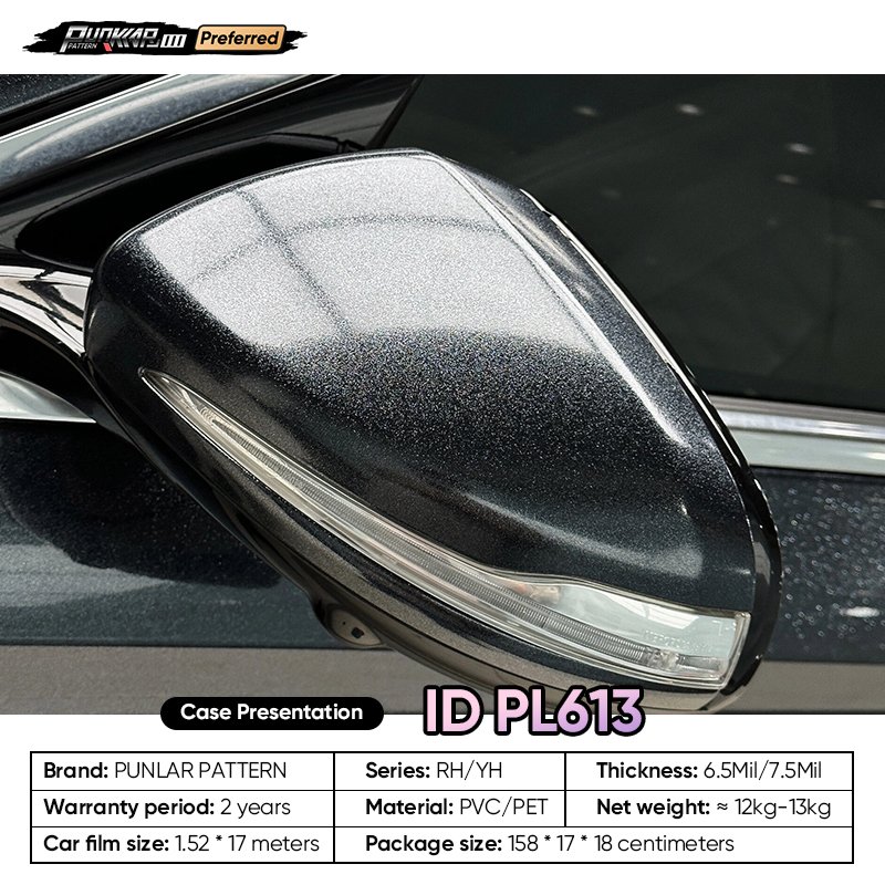 Customizable OEM Diamond Pearl Black Car Wrap Vinyl PET High-Gloss PVC Film 1.52Wide Car Stickers Waterproof Color-Changing Film
