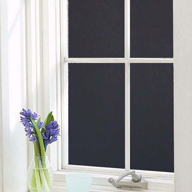 totally black static glass window cling film frosted stickers
