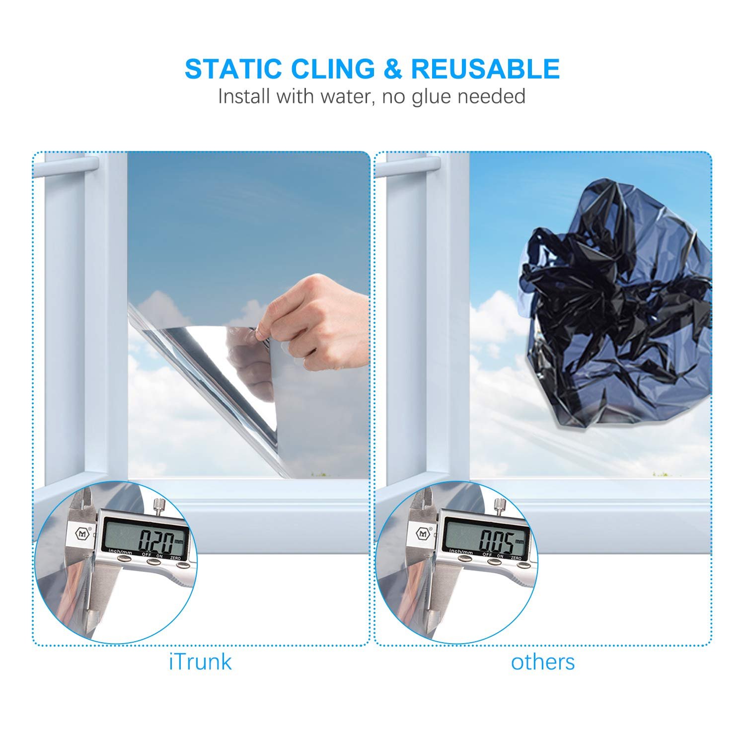 Building Window Film Foil Sticker UV Rejection One Way Silver Mirror Reflective Decoration Window Glass Factory Price 1.52*30m