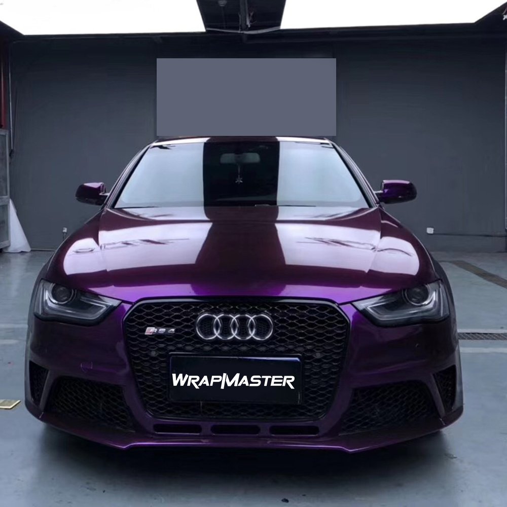 WRAPMASTER PET Liner Super Glossy Metal Midnight Purple Vehicle Wraps Colors Car Vinyl