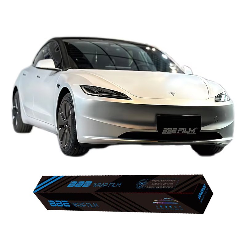 BBE PET Super Matte Aluminum Mercury Silver Car Color Change Changing Paint Protection Anti Scratch UV Sand Stickers Decals Film