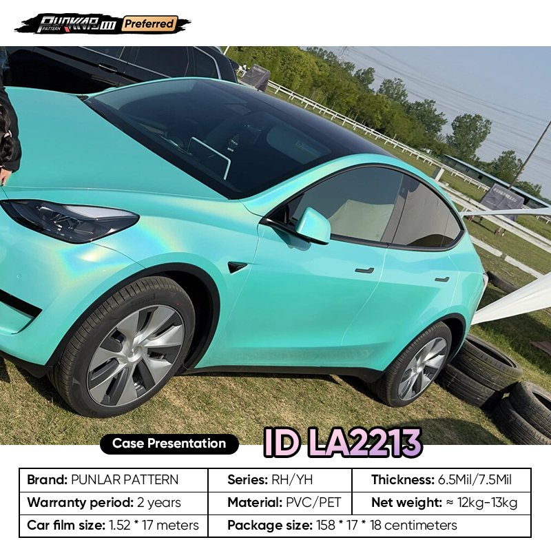 Customizable OEM Laser Blue Car Wrap Vinyl PET High-Gloss PVC Film 1.52Cm Wide Car Stickers Waterproof Color-Changing Film