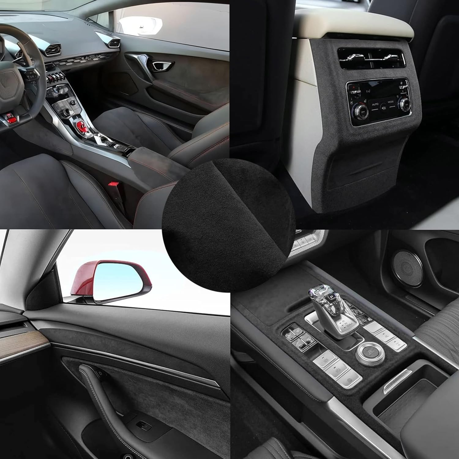 Manufacturers supply self-adhesive velvet fabric polyester car interior wrapping car velvet black film