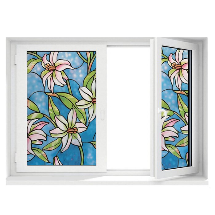 Colorful Modern Embossed PVC Glass Film 60cm Width Stylish and Elegant Decorative Roll for Hotel Spaces