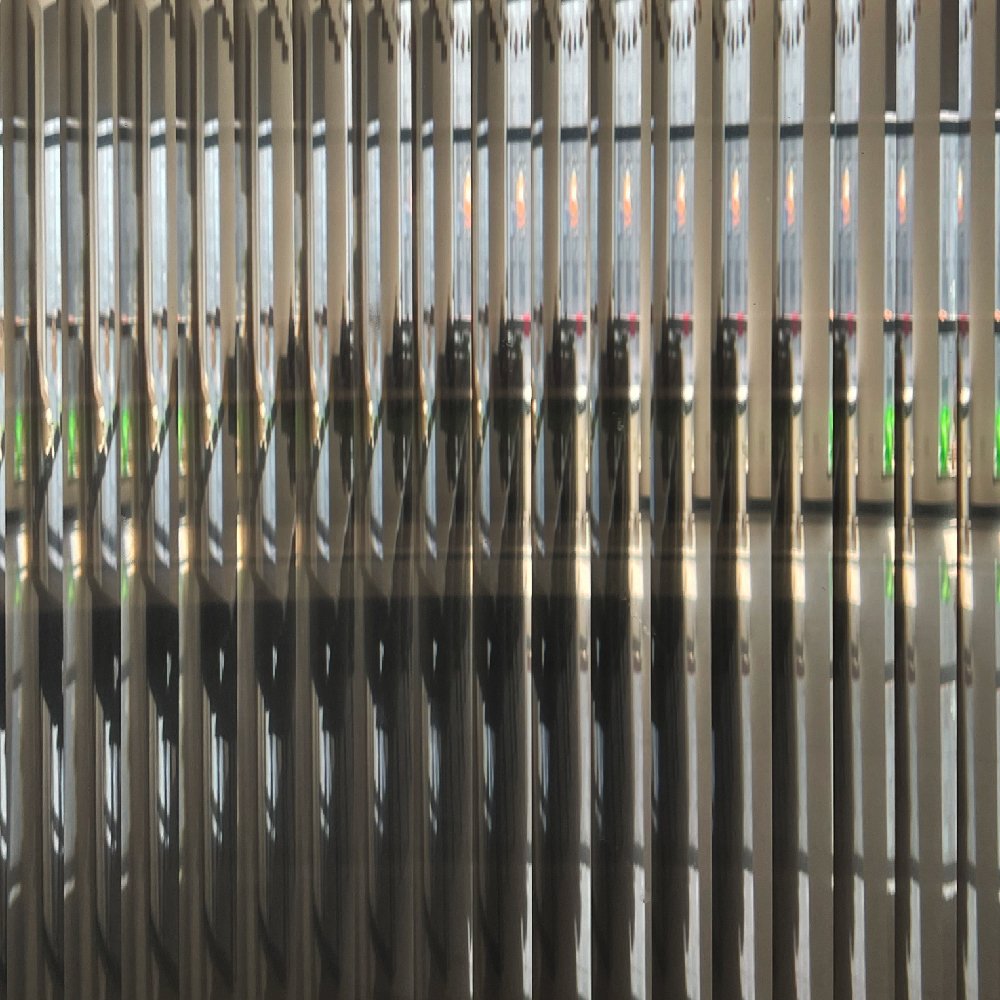Black color reeded glass film 3D effect Window Film pet decorative Reeded window film