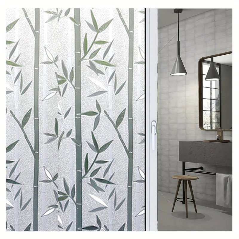 Modern Design Style Color-Printed Tulip Glass Electrostatic Decorative Film for Hotel Windows