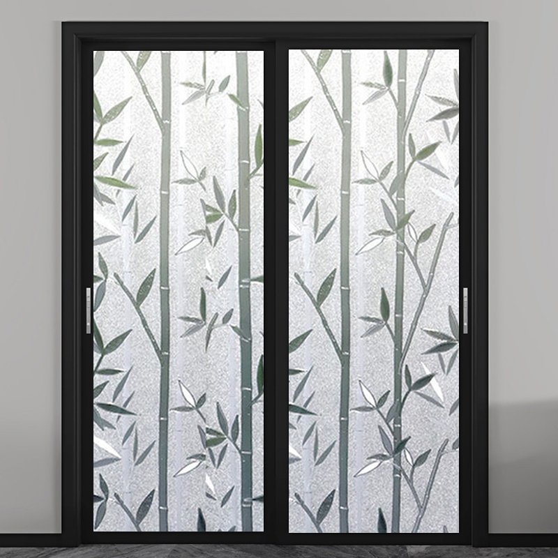 Modern Design Style Color-Printed Tulip Glass Electrostatic Decorative Film for Hotel Windows