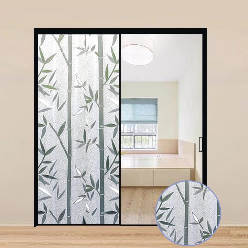Modern Design Style Color-Printed Tulip Glass Electrostatic Decorative Film for Hotel Windows