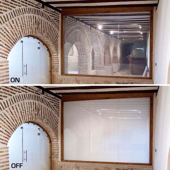 Gaoming customized wifi app control Dimmable smart glass plc film for building glass windows