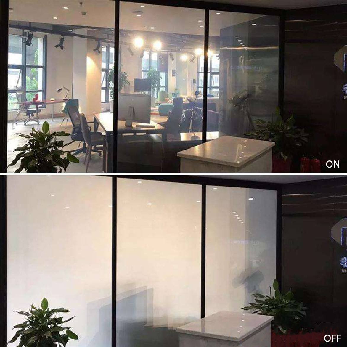 Gaoming customized wifi app control Dimmable smart glass plc film for building glass windows