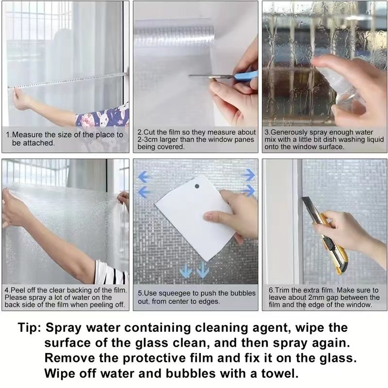Colorful Modern Embossed PVC Glass Film 40cm Width Stylish and Elegant Decorative Roll for Hotel Spaces