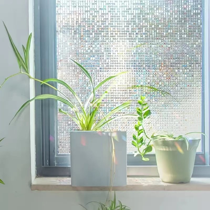 Colorful Modern Embossed PVC Glass Film 40cm Width Stylish and Elegant Decorative Roll for Hotel Spaces