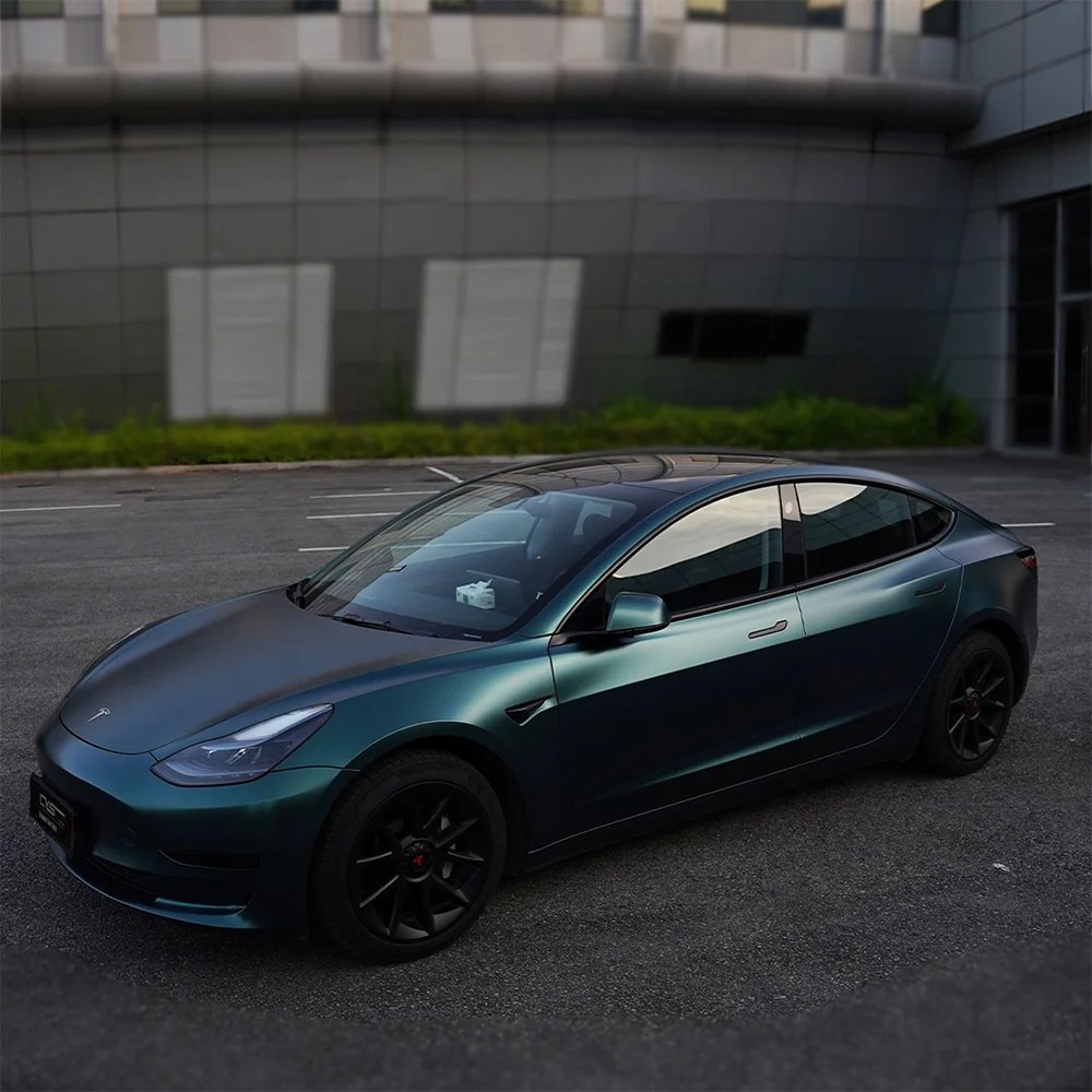 1.52*17m Best selling Color Metallic Dark Green Car decoration Wrapping Vinyl Film Satin Car Wraps