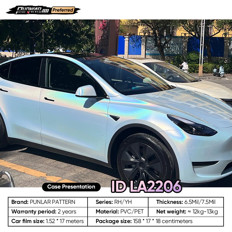 Customizable OEM Laser Blue Car Wrap Vinyl PET High-Gloss PVC Film 1.52Cm Wide Car Stickers Waterproof Color-Changing Film