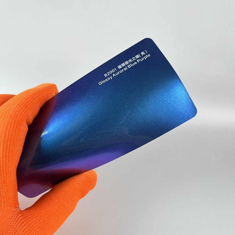 Glossy Auroral Blue Purple motorcycle decals protection-film wrap car vinyl Popular chameleon tint