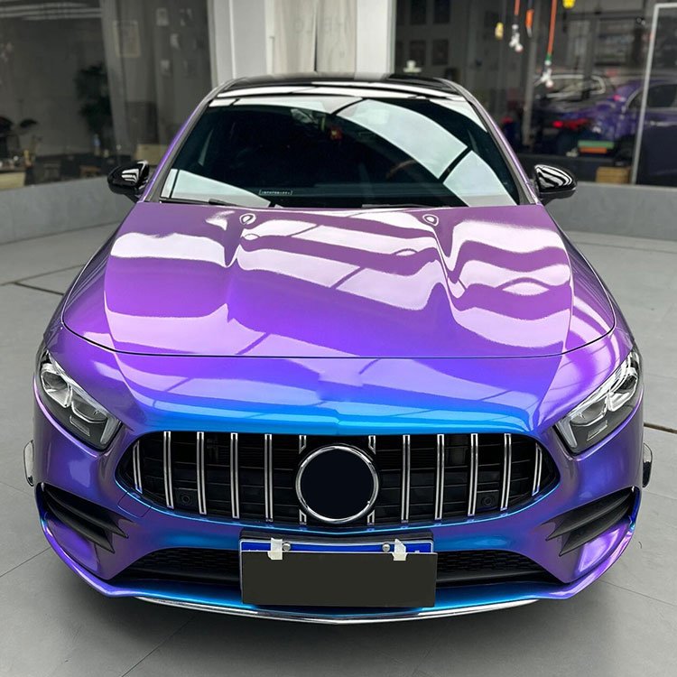 Glossy Auroral Blue Purple motorcycle decals protection-film wrap car vinyl Popular chameleon tint
