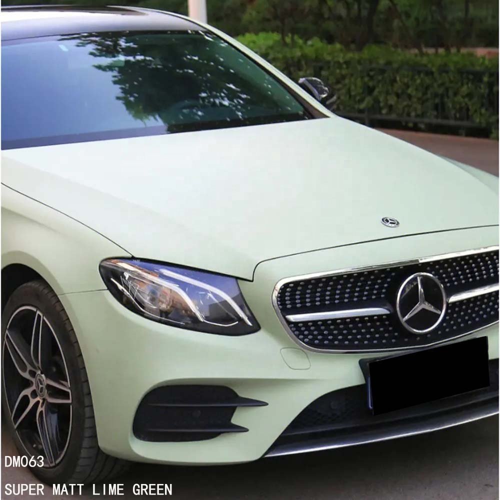 SUPER MATT LIME GREEN Car Wrap Vinyl Film Super Vinyl Self Adhesive Air Bubble Free UV Proof Automobile Decoration Film