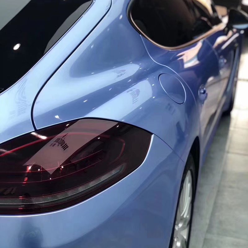 1.52*17m PVC Super Glossy Metallic Mist Blue Auto Vinyl Stickers Self Healing Car decoration Film