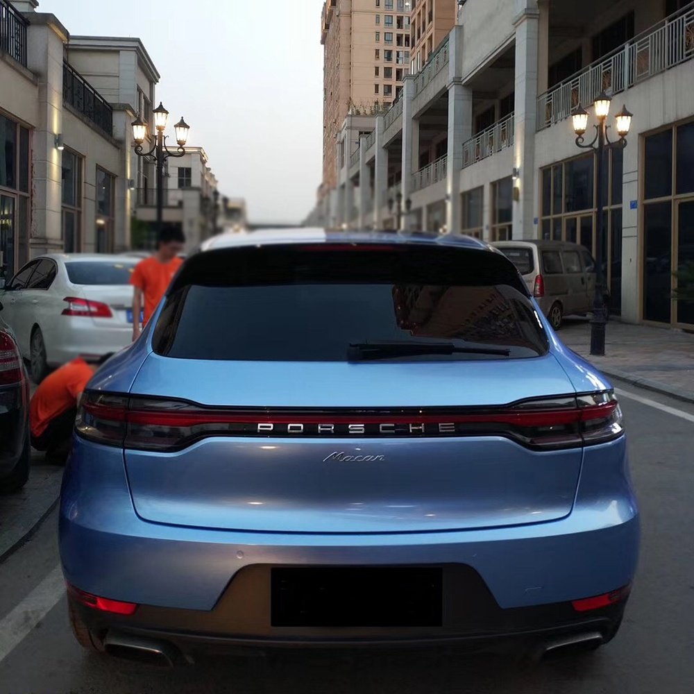 1.52*17m PVC Super Glossy Metallic Mist Blue Auto Vinyl Stickers Self Healing Car decoration Film