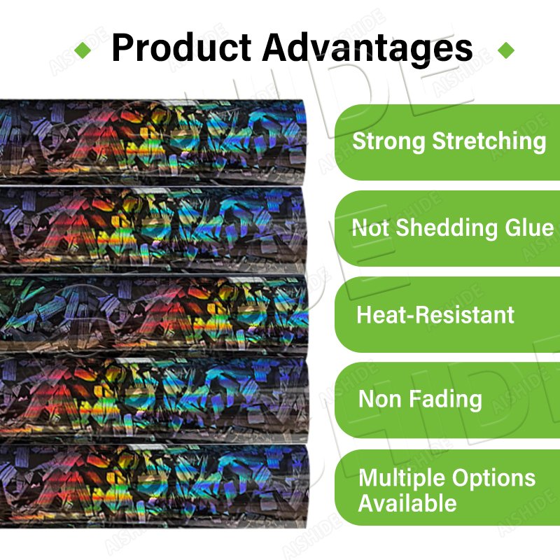 1.52*18m Car Sticker Gloss Rainbow Laser Forged Carbon Black Car Decoration Film Vinyl Wrap PET Forged Carbon Fiber Car Wrap