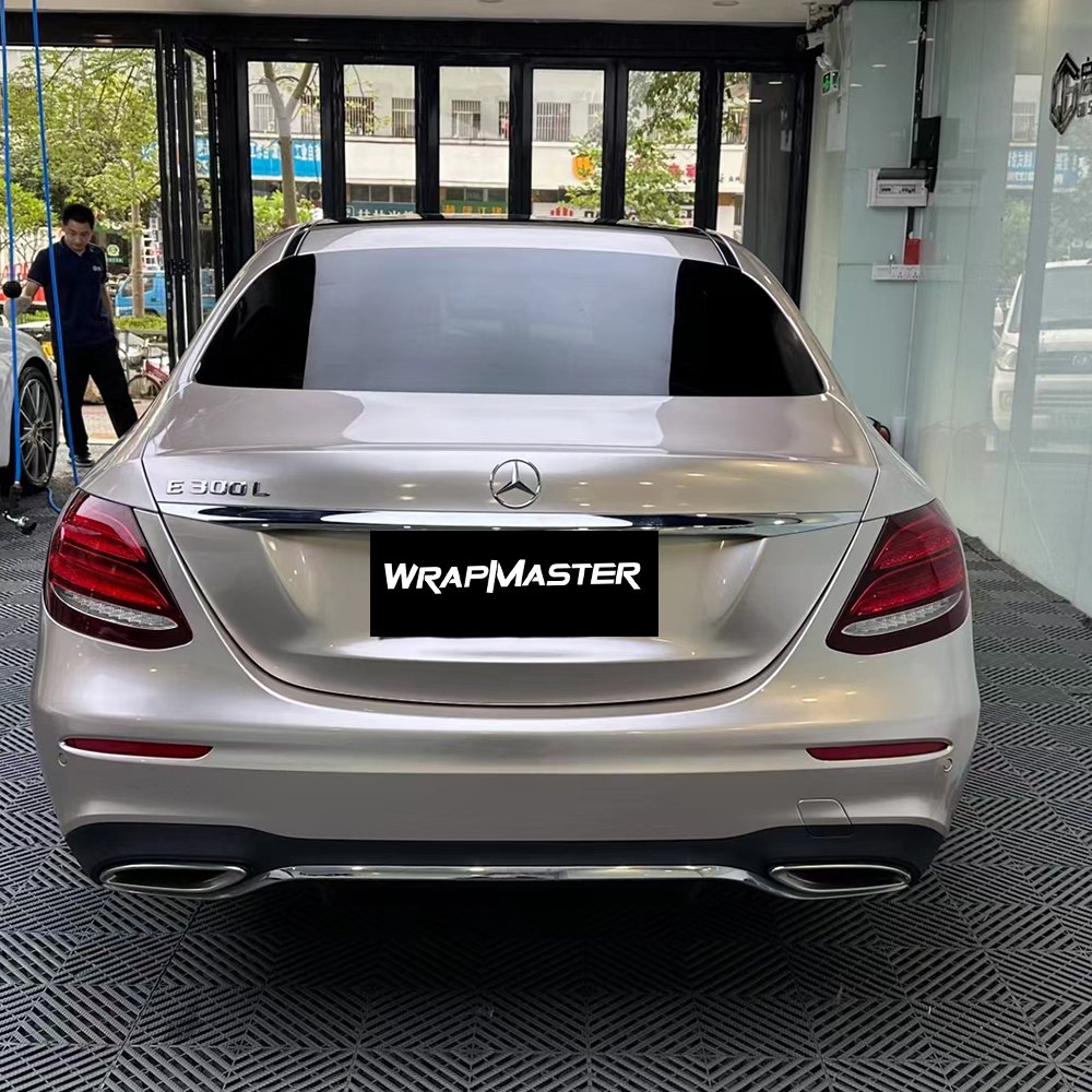 WRAPMASTER 1.52*18m Air Bubble Free Sticker For Car Metallic Film PET Super Glossy Metallic Dark Champaign Gold Car Vinyl Wrap