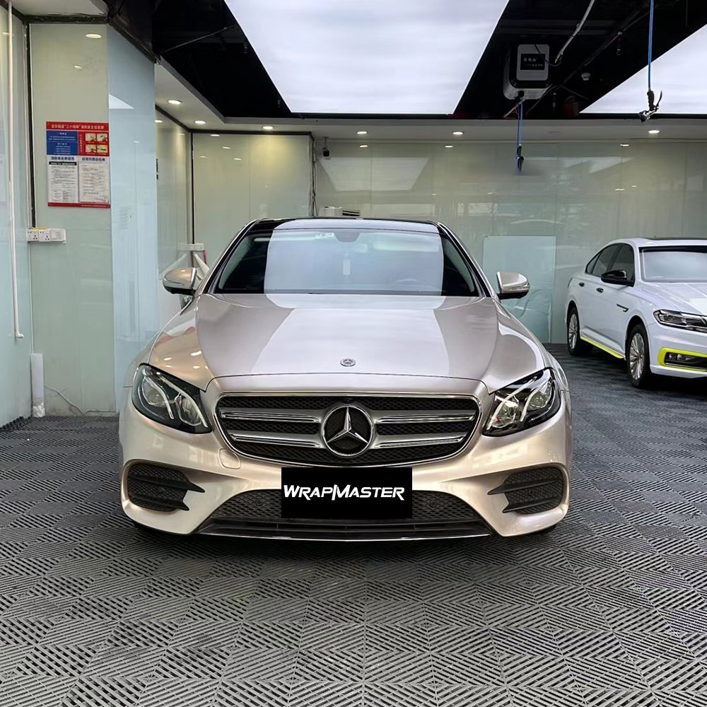 WRAPMASTER 1.52*18m Air Bubble Free Sticker For Car Metallic Film PET Super Glossy Metallic Dark Champaign Gold Car Vinyl Wrap