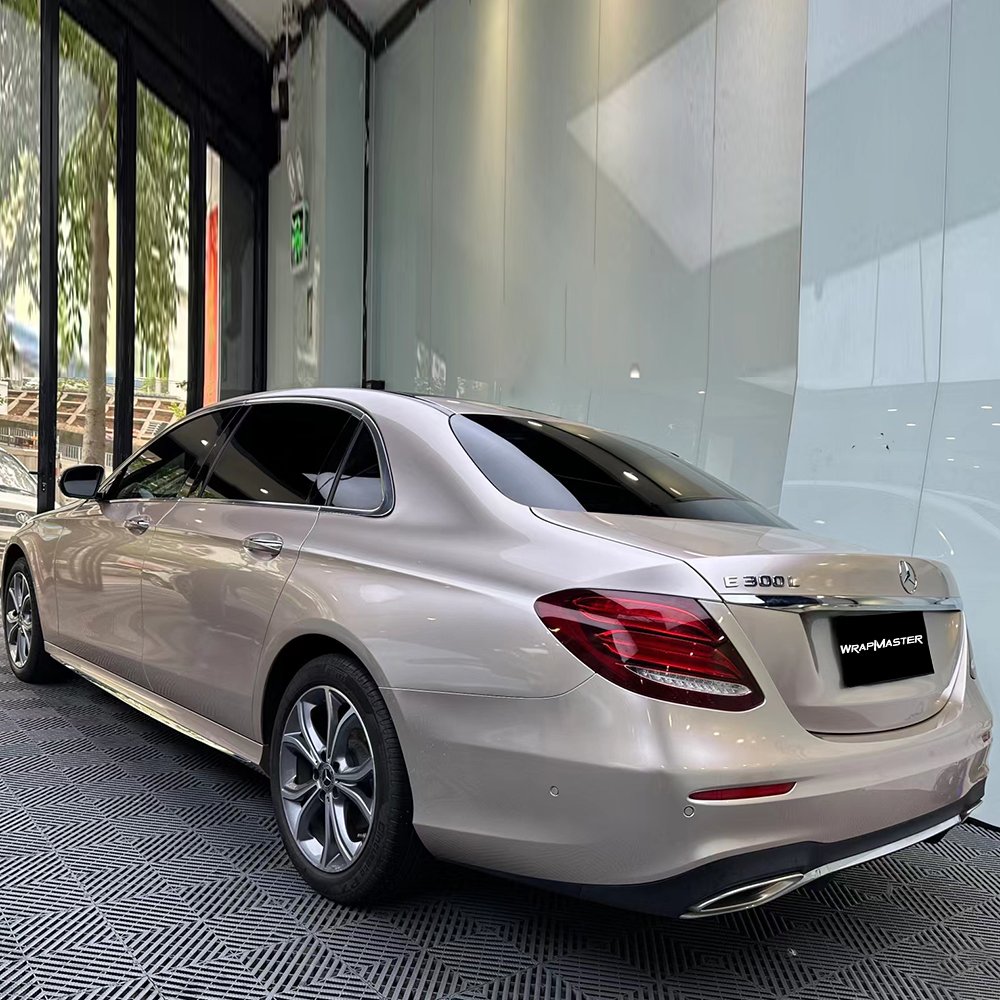WRAPMASTER 1.52*18m Air Bubble Free Sticker For Car Metallic Film PET Super Glossy Metallic Dark Champaign Gold Car Vinyl Wrap
