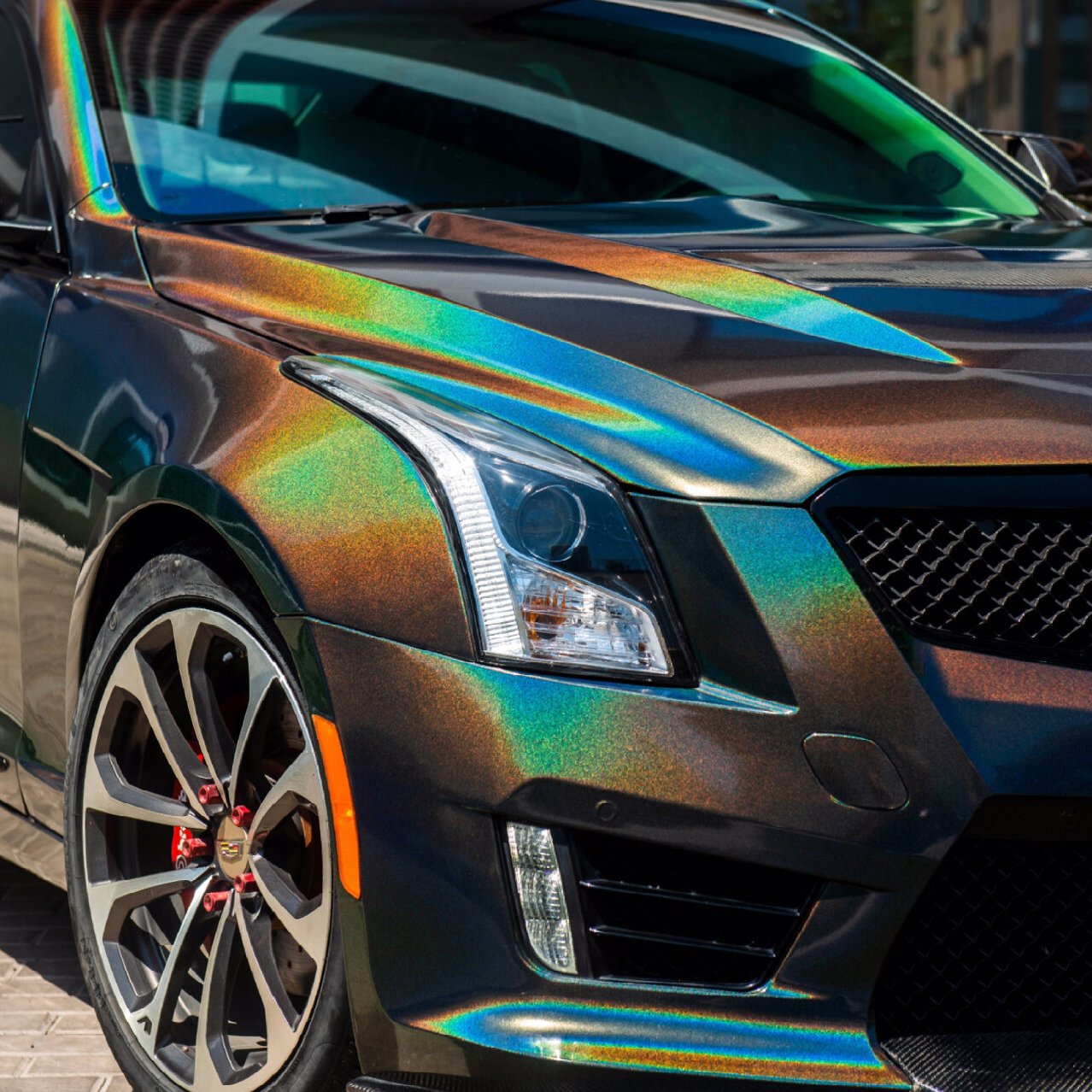 CARKOO PET Colorful Laser Rainbow Grey Color Vehicle Wrap Film Color Changing Car Wrap vinyl
