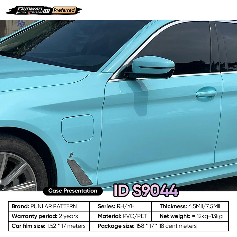 Customizable OEM Blue PET Vinyl Film High-Gloss PVC Film 1.52 Cm Wide Waterproof Color-Changing Film