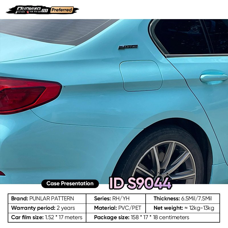 Customizable OEM Blue PET Vinyl Film High-Gloss PVC Film 1.52 Cm Wide Waterproof Color-Changing Film