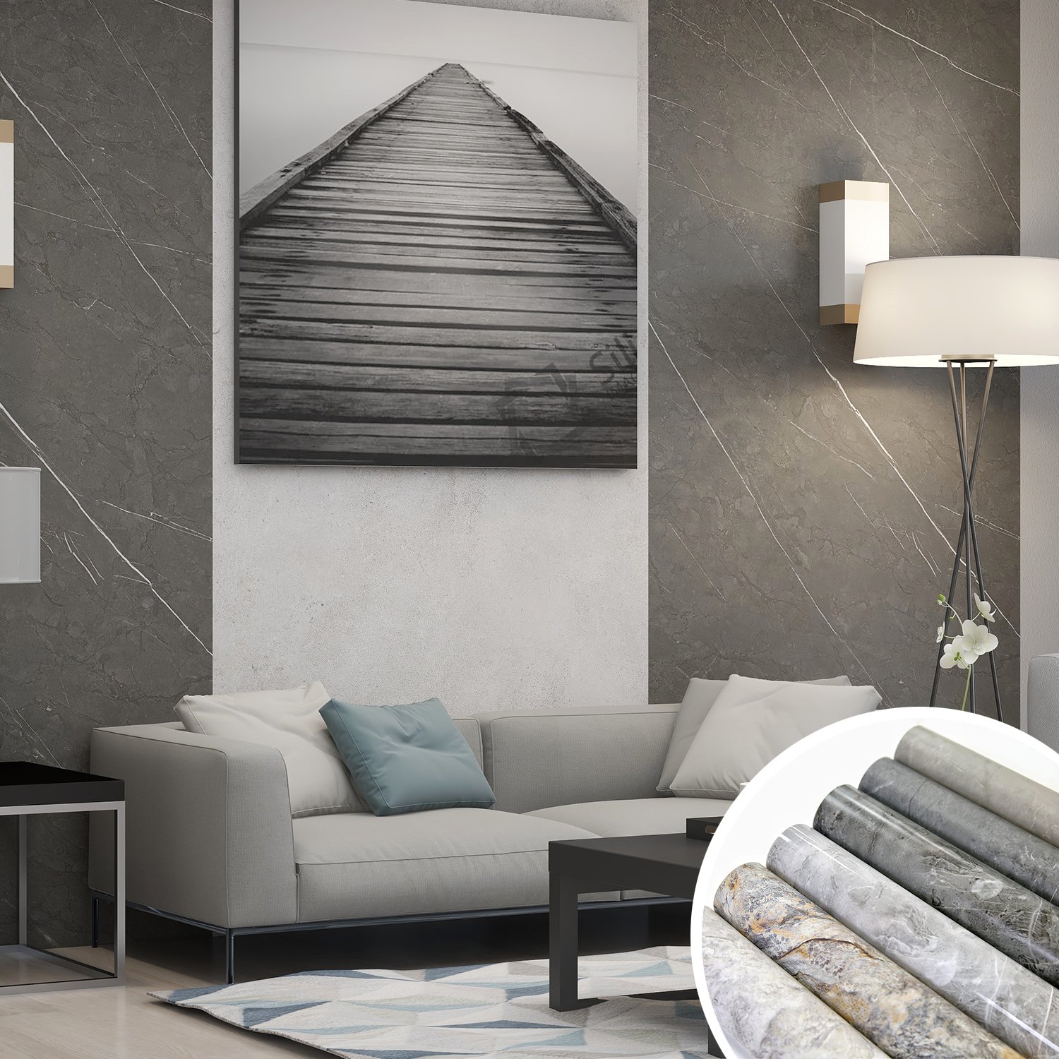 Factory low-price PVC decorative film with good sales volume Stone pattern series High-end atmospheric and simple style