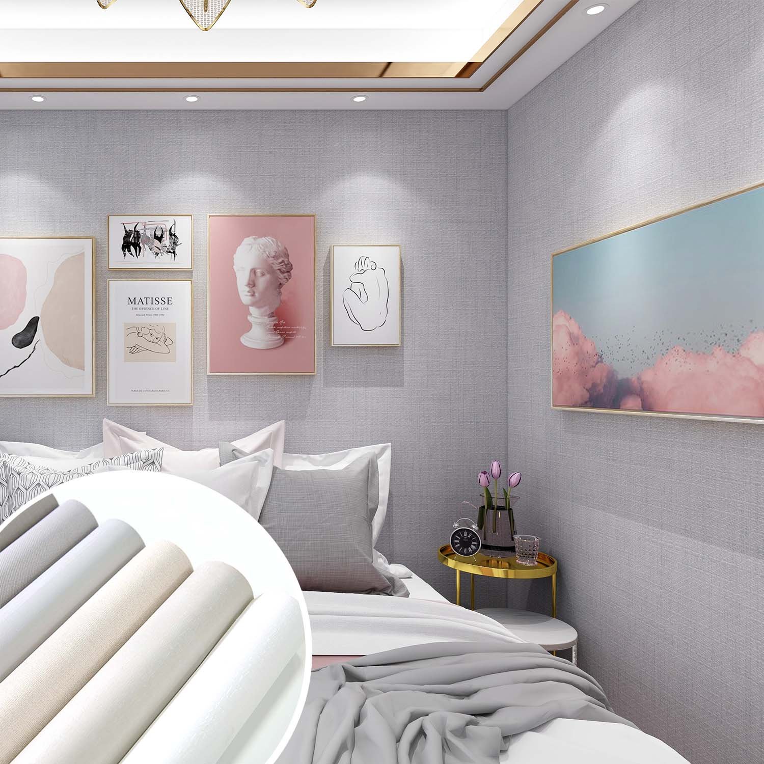 Fabric Texture Laminate Multicolor Vacuum Press Laminadora Membrane Foils Roll Decorative PVC Film For Wall Panel