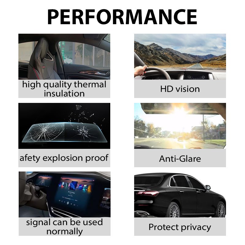 Smart Car Window Tint Film-Self-Adhesive PET Sticker for Protection and Decoration Use on Body and Windshield