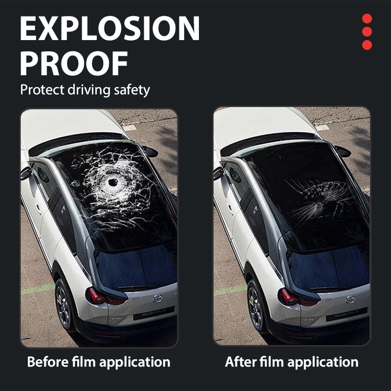 Smart Car Window Tint Film-Self-Adhesive PET Sticker for Protection and Decoration Use on Body and Windshield