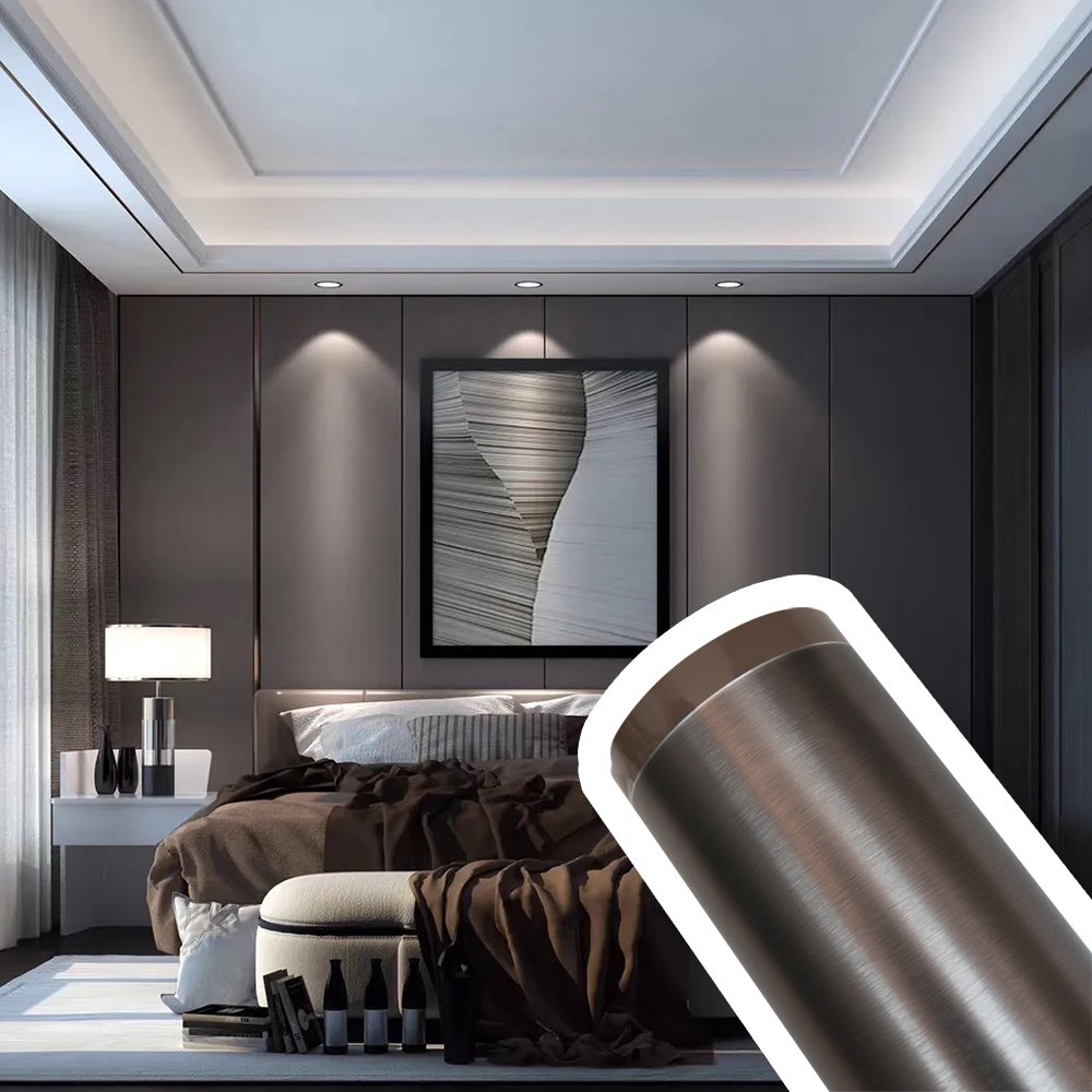 Adhesive metalized aluminium foil industry style home office interior design wallpaper panel decorative furniture PETG films
