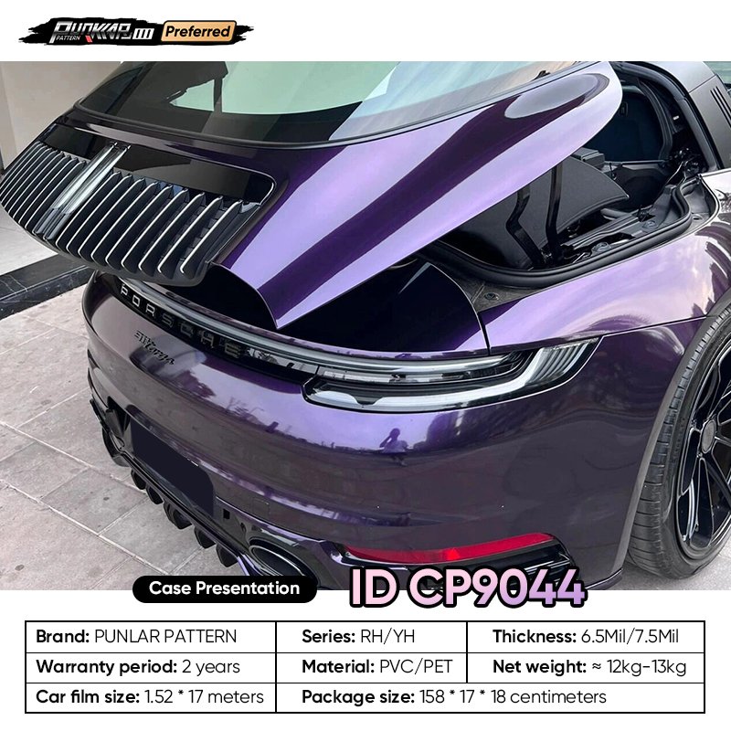 Factory Original Color Purple Car Wrap Vinyl PET High-Gloss PVC Film 1.52CM Car Stickers Waterproof Color-Changing Film