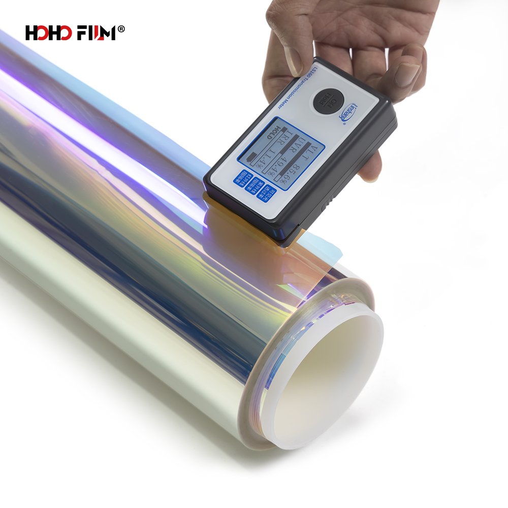 Self Adhesive 2mil Thickness Rainbow Decorative Films For Building Window Glass Dichroic Film Solar Control Reflective Films