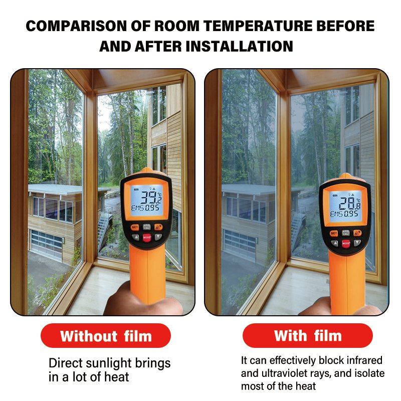 One Way Glass Films Self Adhesive Film UV Protection Privacy Solar Window Tint For House