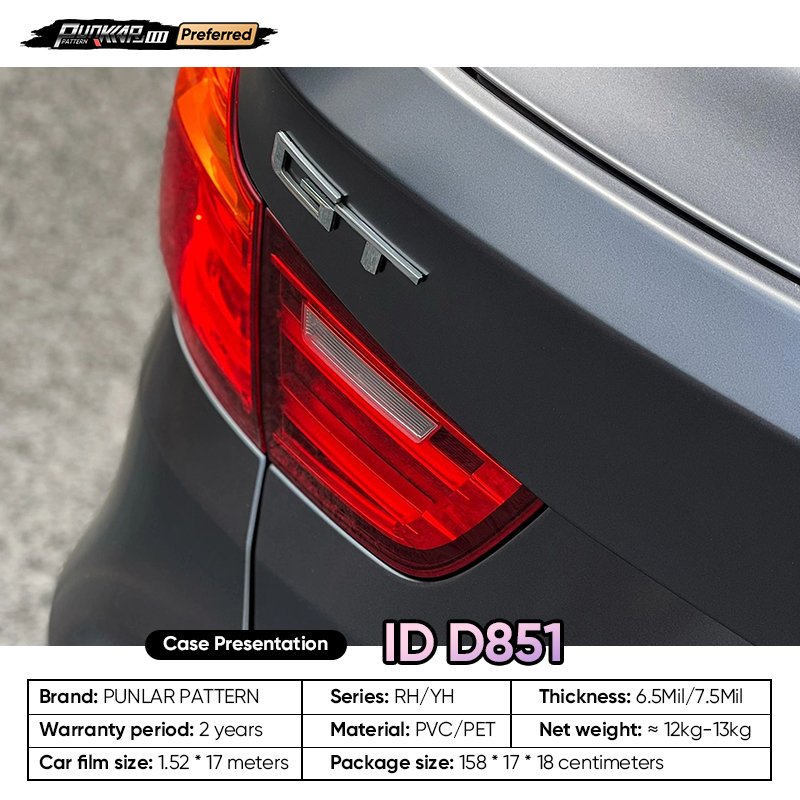 Matte metallic luster Grey Car Wrap Vinyl PET High-Gloss PVC Film 1.52CM Width Car Stickers Waterproof Color-Changing Film