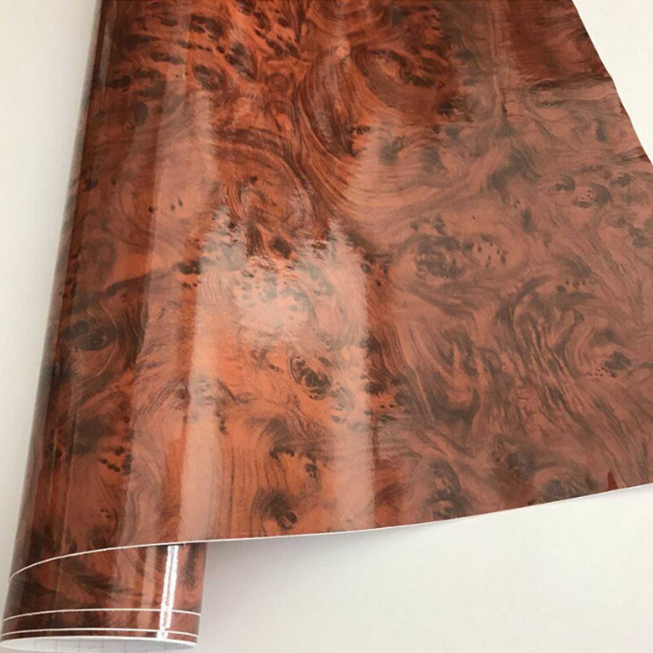 Wooden grain high glossy PVC decorative film mould proof safety material wood colour printing membrane press foil solid vinyl