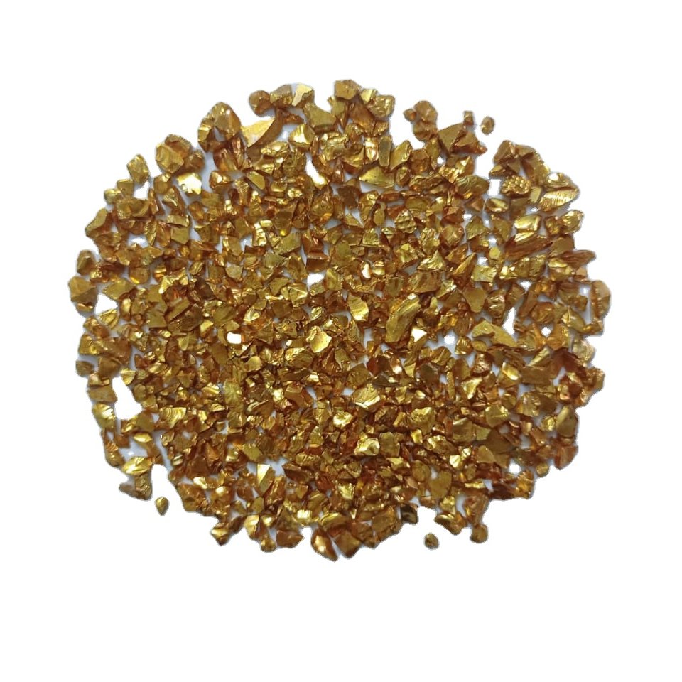 golden color coated glass beads
