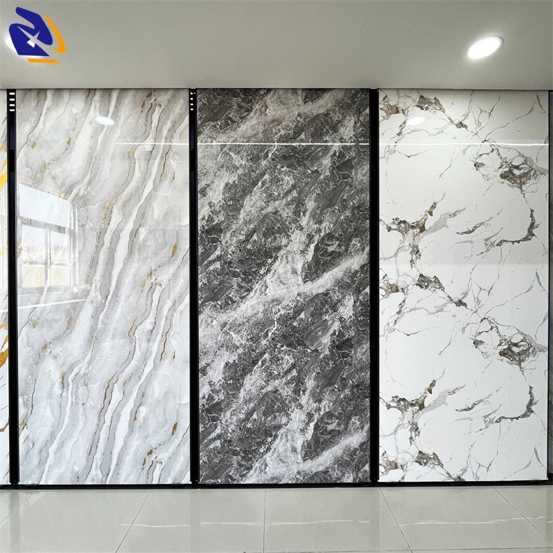 White Gliding Marble Design PVC Film Roll PVC Marble Decorative Films For Furniture Not Self-adhesive Marble PVC Foil For Wall