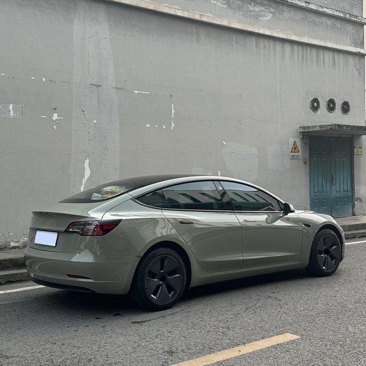 Glossy Crystal Khaki Grey Hot grey-green Car Wrap Vinyl Car Body Stickers Film Color Change For Vehicle Car Wrapping