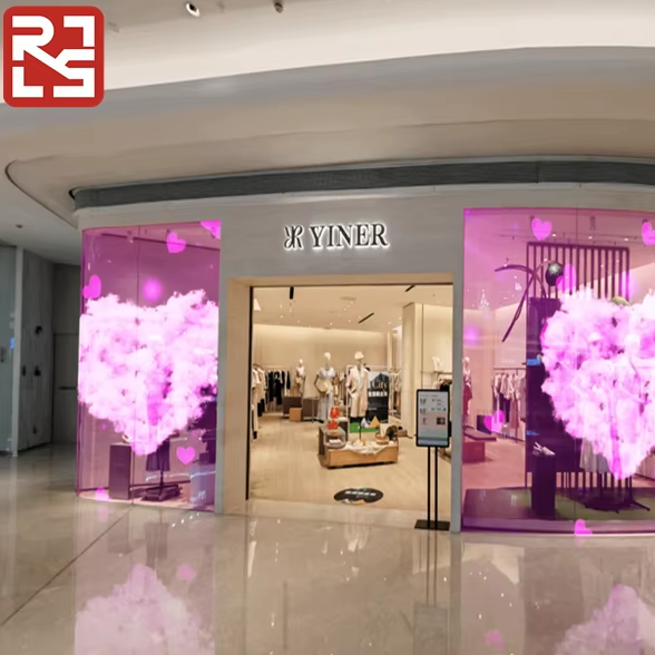 rear projection LED hologram screen transparent clear rear projection film for glass